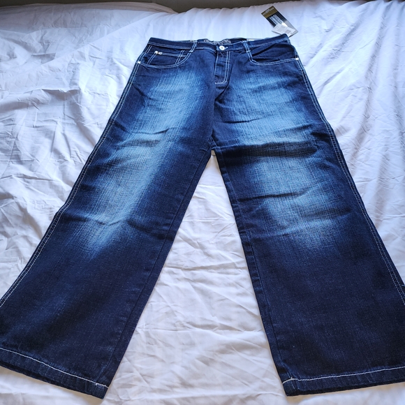 Southpole Aunthentic Collection Vintage Y2K Wide-leg Dark Blue Sz 38/32 NEW!!! - Picture 1 of 12